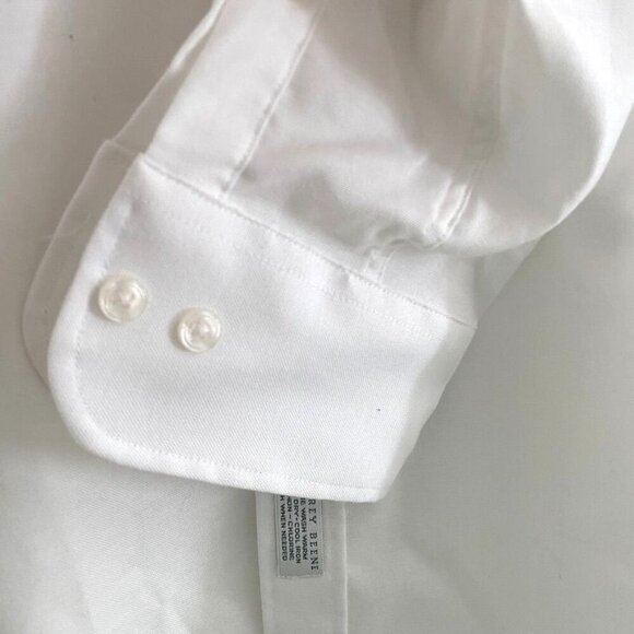 Geoffrey Beene Men's White Dress Shirt Size 16.5/ 32-33 Workwear Business - Picture 8 of 9